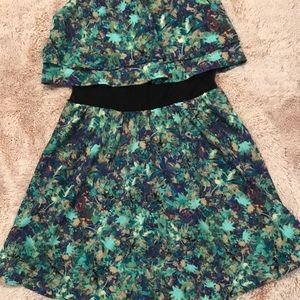 Blue and green dress